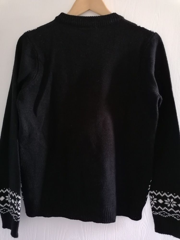 pep and co Womens Christmas Jumper M 12 To 14 Black 38 Inch Bust Reindeer Design - Picture 5 of 8
